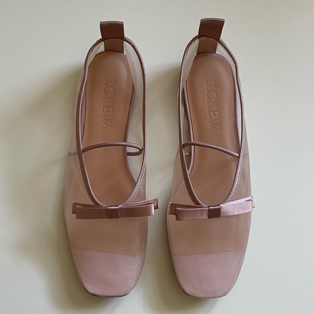 J. Crew Womens Quinn Mary Jane Mesh Ballet Flats in Warm Blush - Size 6 - Picture 2 of 10